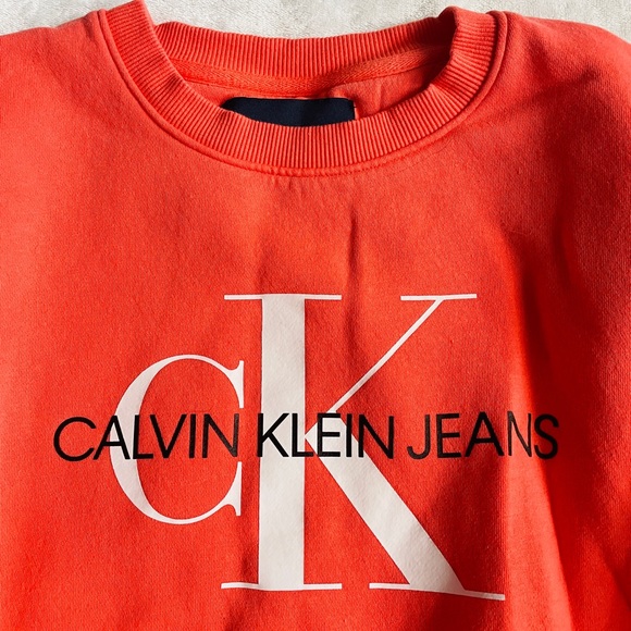 Calvin Klein Coral/Orange Sweatshirt Crew neck - Picture 4 of 4